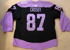 PITTSBURGH PENGUINS SIDNEY CROSBY HOCKEY FIGHTS CANCER AUTHENTIC JERSEY 2019 MIC
