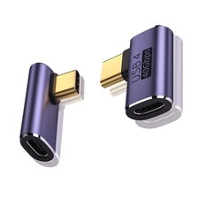 GHQXZT 90 Right Angle USB C Male to C Female Adapter 2 Pack, 40Gbps USB...