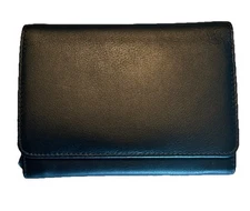 ILI Genuin Leather French Wallet With RFID In Black