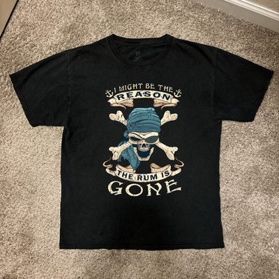 Vintage Funny Pirate T-Shirt - I Might Be The Reason The Rum Is Gone Limited Edi