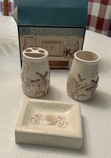 Nautical Coastal Shell Bath Accessory Collection by CBOCS Dist. 3 Piece Set. MB2