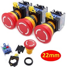 Emergency Stop Button 22mm Red Mushroom Head Push Switchs Stop Switch NC