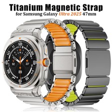 No Gap Titanium Rubber Strap for Samsung Galaxy Watch Ultra 2025 47mm 2024 Band