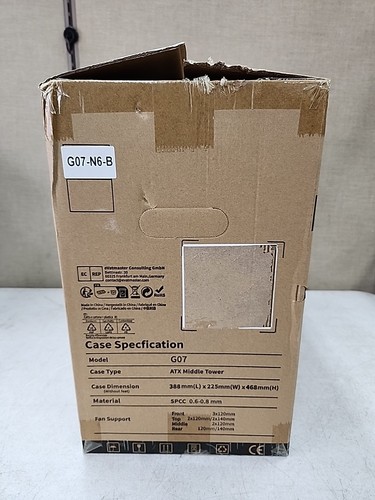 NEW Musetex ATC PC Computer Gaming Case G07-N6 - Black - Afbeelding 10 van 13