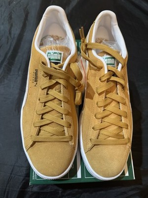 Puma Suede Classic Men s 11 Sneakers Shoes Gold White Gum 374915-05 New
