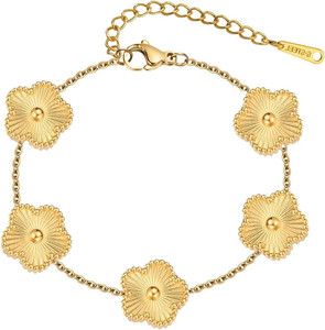 Authentic Eclatienne Four Leaf Clover Bracelet for, 18K Gold Plated Lucky Charm Bracel...