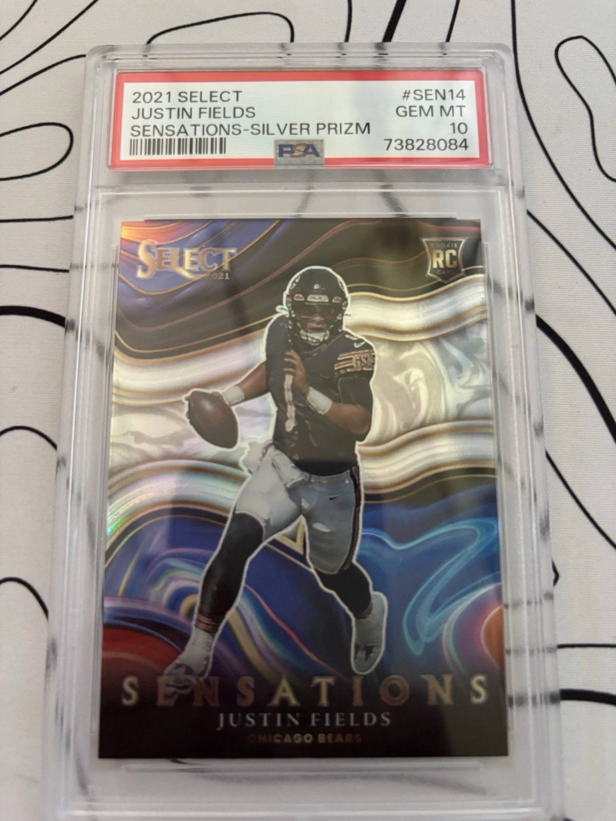 Justin Fields Panini Select Sensations #SEN14 Silver Prizm