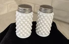 Vintage Fenton Hobnail Salt And Pepper Shakers White Milk Glass