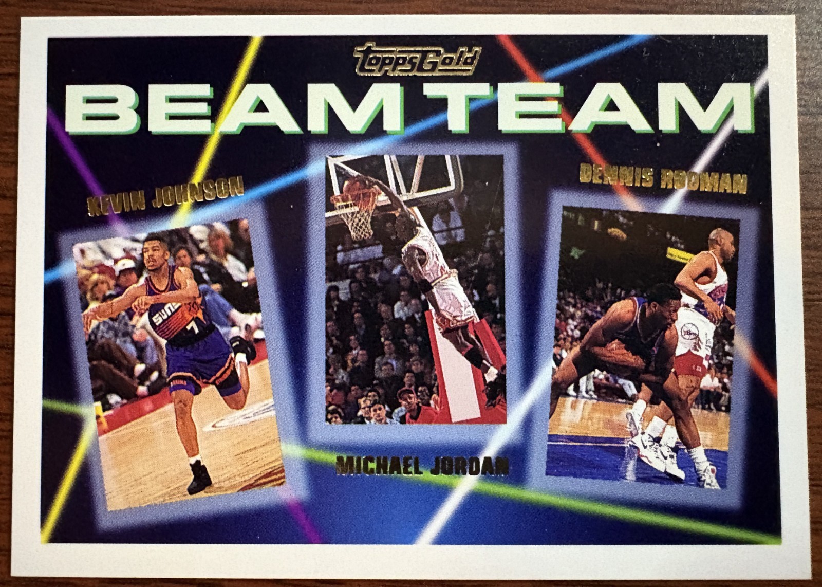 1992-93 Topps Kevin Johnson / Michael Jordan / Dennis Rodman Beam Team Gold #3