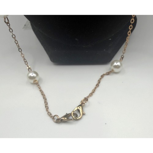 Vintage Gold Tone Faux Pearl Station Necklace 26" Convertible Double Clasp, $17 - Photo 4