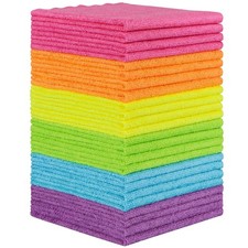 24 Pack Microfiber Cleaning Cloths 12x11 inch Multicolor Dusting Rags Cleaning
