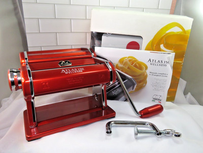 Marcato Wellness 150 Pasta Maker Red & Stainless Steel Complete New Open Box