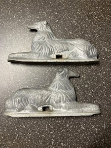 Vintage Fence Gate Toppers Greyhound Dogs Aluminum chainlink old antique topper