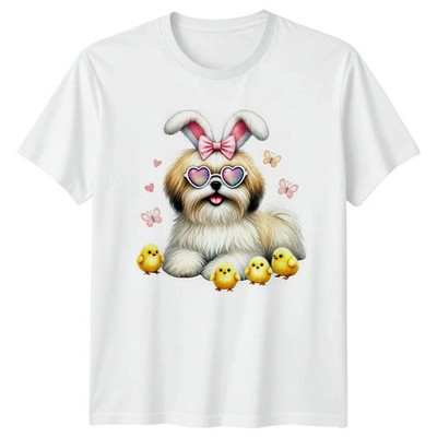 Shih Tzu Welpe mit Hasenohren Damen T-Shirt Shih Tzu Ostern Hundeliebhaber