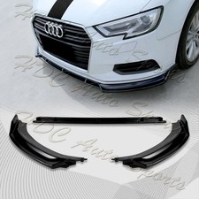 For 2017-2020 Audi A3 Painted Black Front Bumper Body Kit Spoiler Lip 3pcs