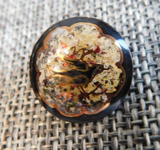 Antique Vtg  Very Old Watch Crystal Button Bird Aprx: 3/4" #719-Y