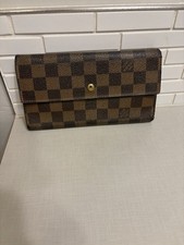 Louis Vuitton Portefeuille Sarah Damier Ebene Long Wallet Dust Cover