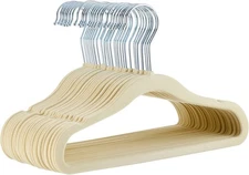 Amazon Basics Kids Velvet Non Slip Clothes Hangers 11.6" Pack Of 30 Beige
