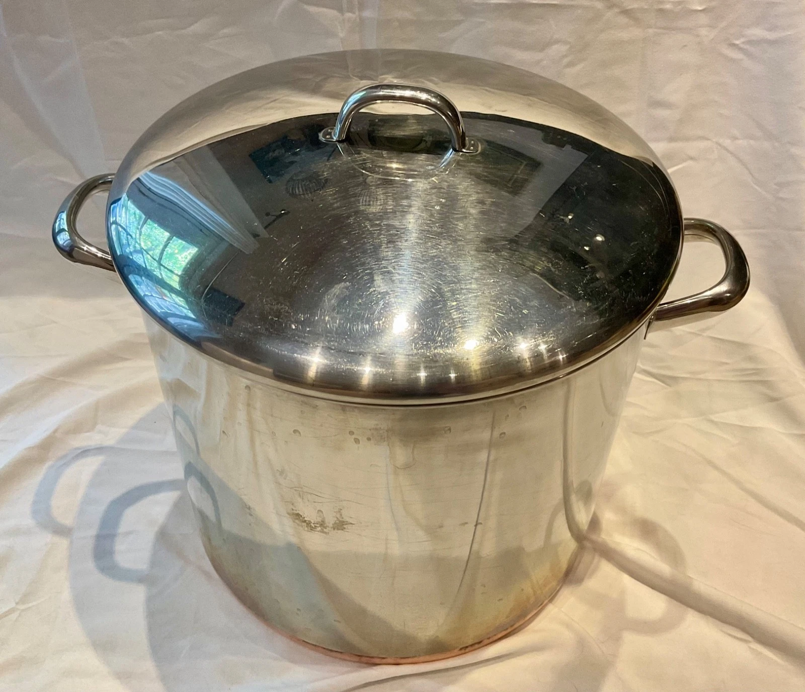 Vintage Revere Ware 20 Qt Stock Pot & Lid Copper Bottom Clinton USA
