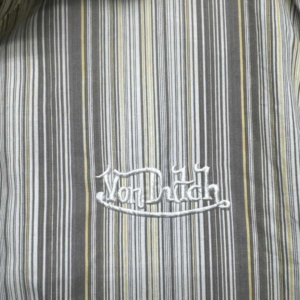 Von Dutch Originals Striped Button Up Shirt Men’s XL Y2K Vintage Logo Western - Image 3 of 4