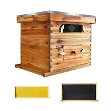 10 Frame Bee Hive Coated + Beeswax Complete Beehive Kit (1 Deep & 1 Medium Box)