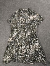 Dorothy Perkins Shirt Dress Womens UK 20 Green Viscose Boho Animal Print Camo