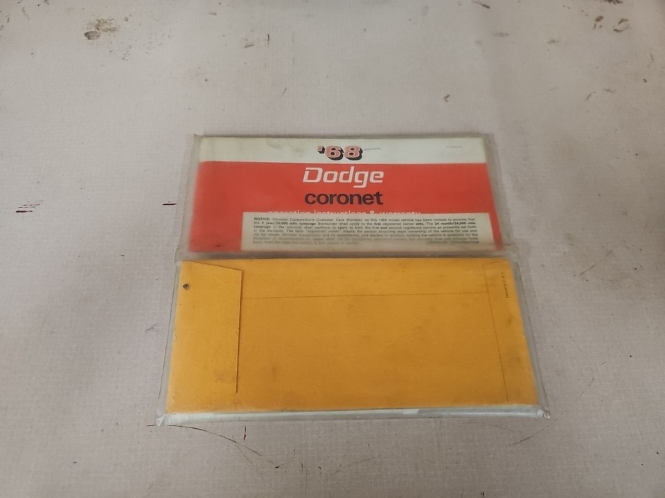 1968 DODGE CORONET OWNERS MANUAL SET RARE GLOVE BOX BOOKS NR | eBay