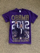 Vintage Purple Obama 2012 "Greater Together" Rap Tee Size S