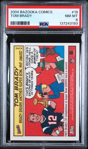 2004 BAZOOKA COMICS #19 TOM BRADY PSA 8