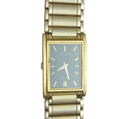 Vintage Orient Watch for Men Gold Quartz Rectangular Black Dial Old Best Watches