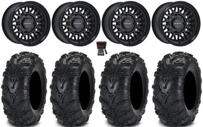 Raceline Omega 14'' Wheels Black 27'' Mud Lite II Tires Pioneer 1000 / Talon