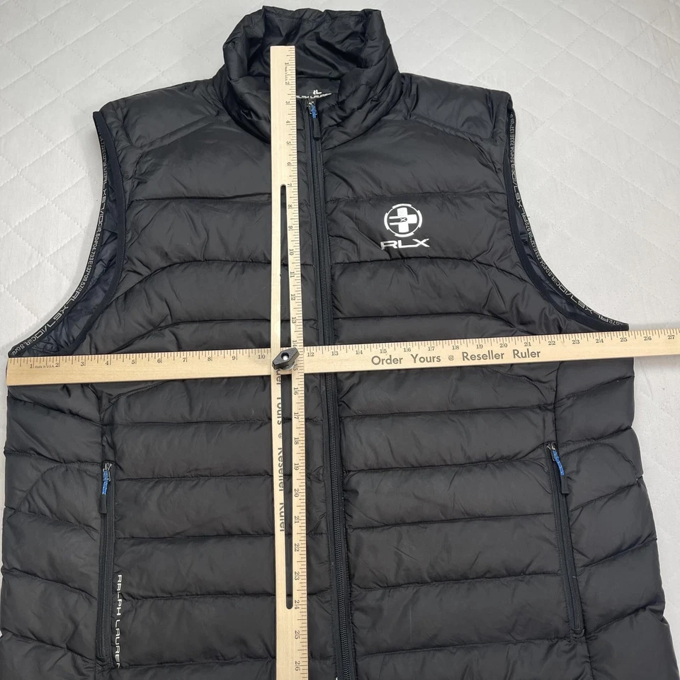 Ralph Lauren RLX Vest Mens XXL Black Down Puffer Quilted Zip Pockets Insulated - Image 2 of 4