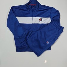 Champion Kids Royal Blue and White Track Jacket Pants Set 3t