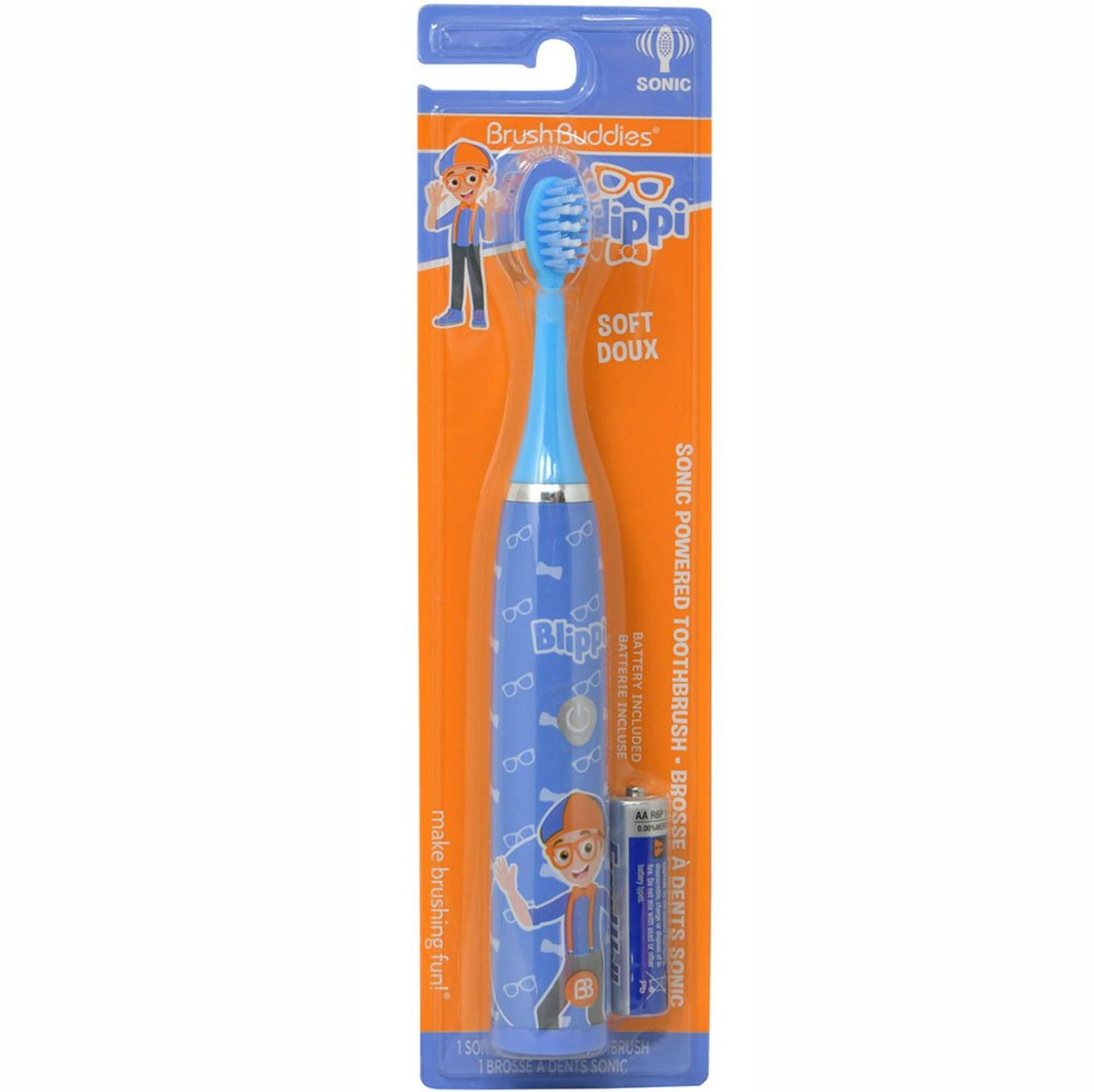 Brush Buddies Blippi Electric Toothbrush for Kids Soft Bristles Battery Operated