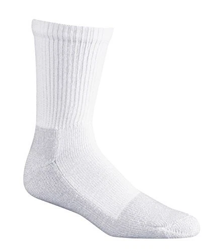 FoxRiver L106116 Unisex White 2-Pair Wick Dry Athletic Crew Socks Size L