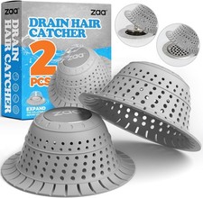 Bathtub Drain Hair Catcher 2 Pack Silicone Collapsible Drain Protector New