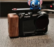 Camera Grip, Wooden Handle, Mini Tripod for DJI Action Pro 5