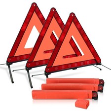 3 Pack Emergency Warning Triangles Kit with Storage Case