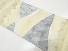 7780333: JAPANESE KIMONO / ANTIQUE FUKURO OBI / SILK / WOVEN ABSTRACT PATTERN