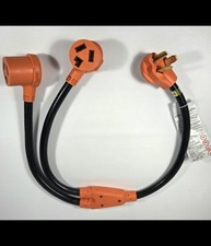 3 Prong RV / Dryer Plug Adapter n10/30p 30 Amp to 2x n10/30r 30 amp plugs