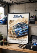 Subaru Impreza WRC Poster Framed A4 Rally Team Wall Decor