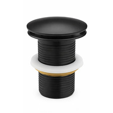 Black Basin Sink Waste Slotted/Unslotted Pop Up Sprung Plug Click Clack