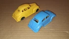 Vintage Hard Plastic Marx 1960's Yellow Cab & VW. Bug SHIP TO U.S. ONLY.