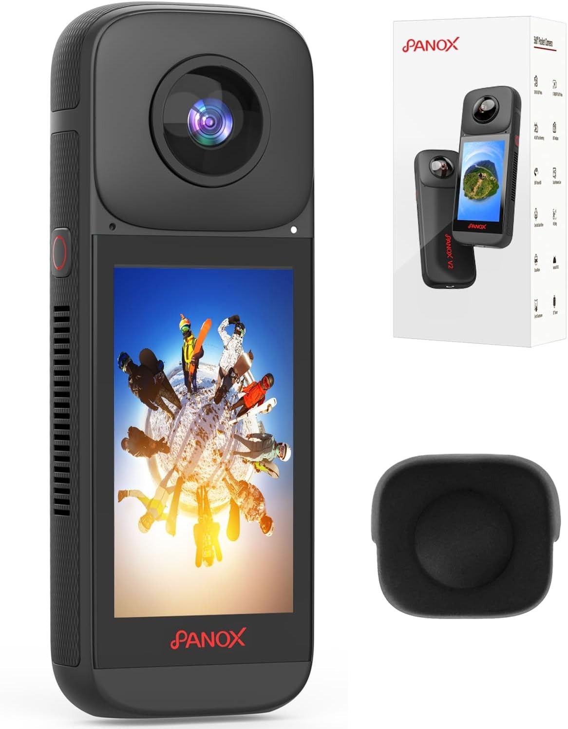 PanoX V2 12K Panorama Action Camera 3.0" Screen 4K 360° Panoramic Live Streaming