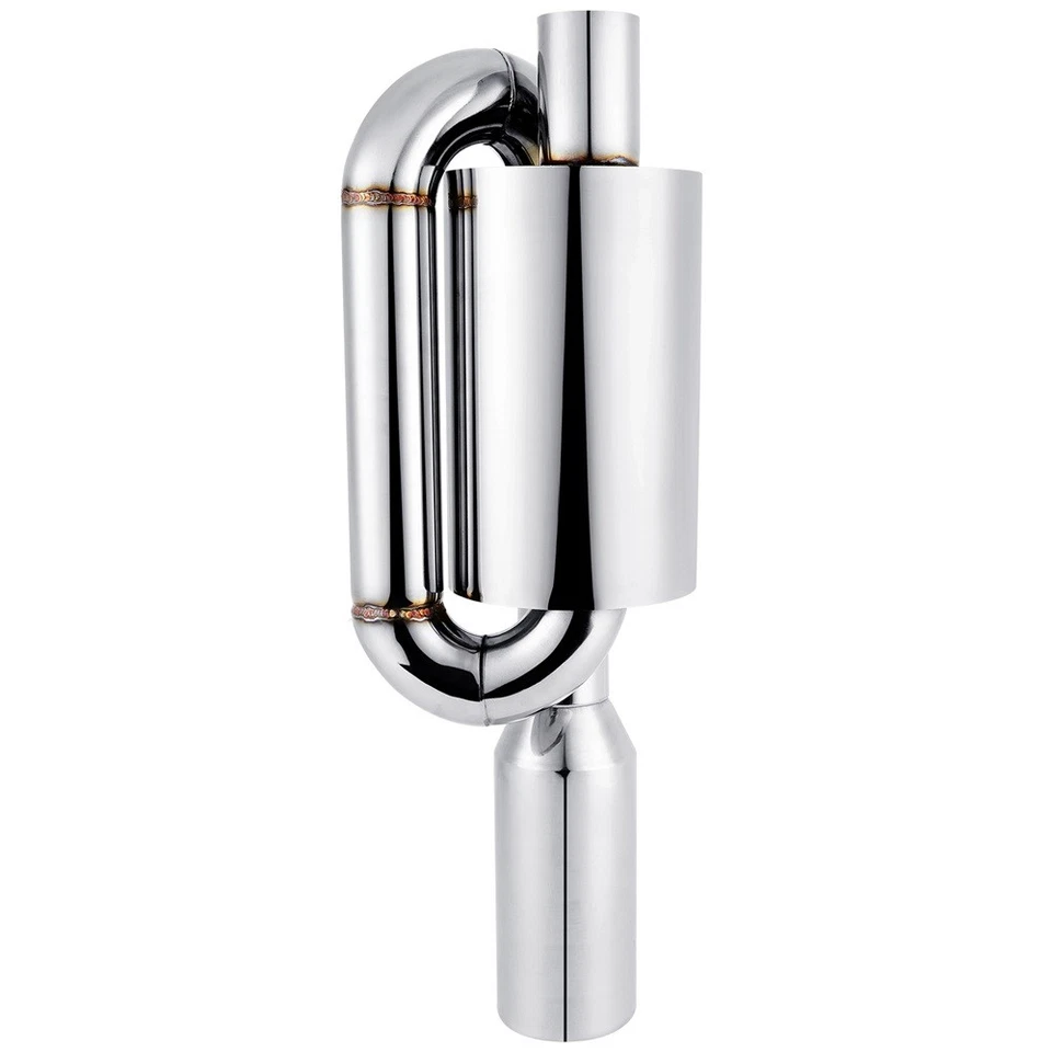 Resonador silenciador escape doble bucle 2,5" entrada 4" punta para Mercedes-Benz C300 C63 Foto 3 de 4