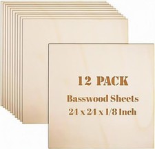 12 Pack Basswood Sheets Plywood Board 24 x 24 x 1/8 Inch- Unfinished Wood