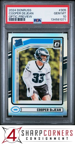 2024 PANINI DONRUSS OPTIC PREVIEW PRIZM #305 COOPER DEJEAN RC PSA 10 - Picture 1 of 2