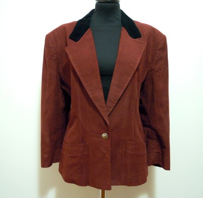 Veste Femme Trussardi Vintage Années 80 En Rayon/coton - Occasion Très Bon état, Taille L, Bordeaux