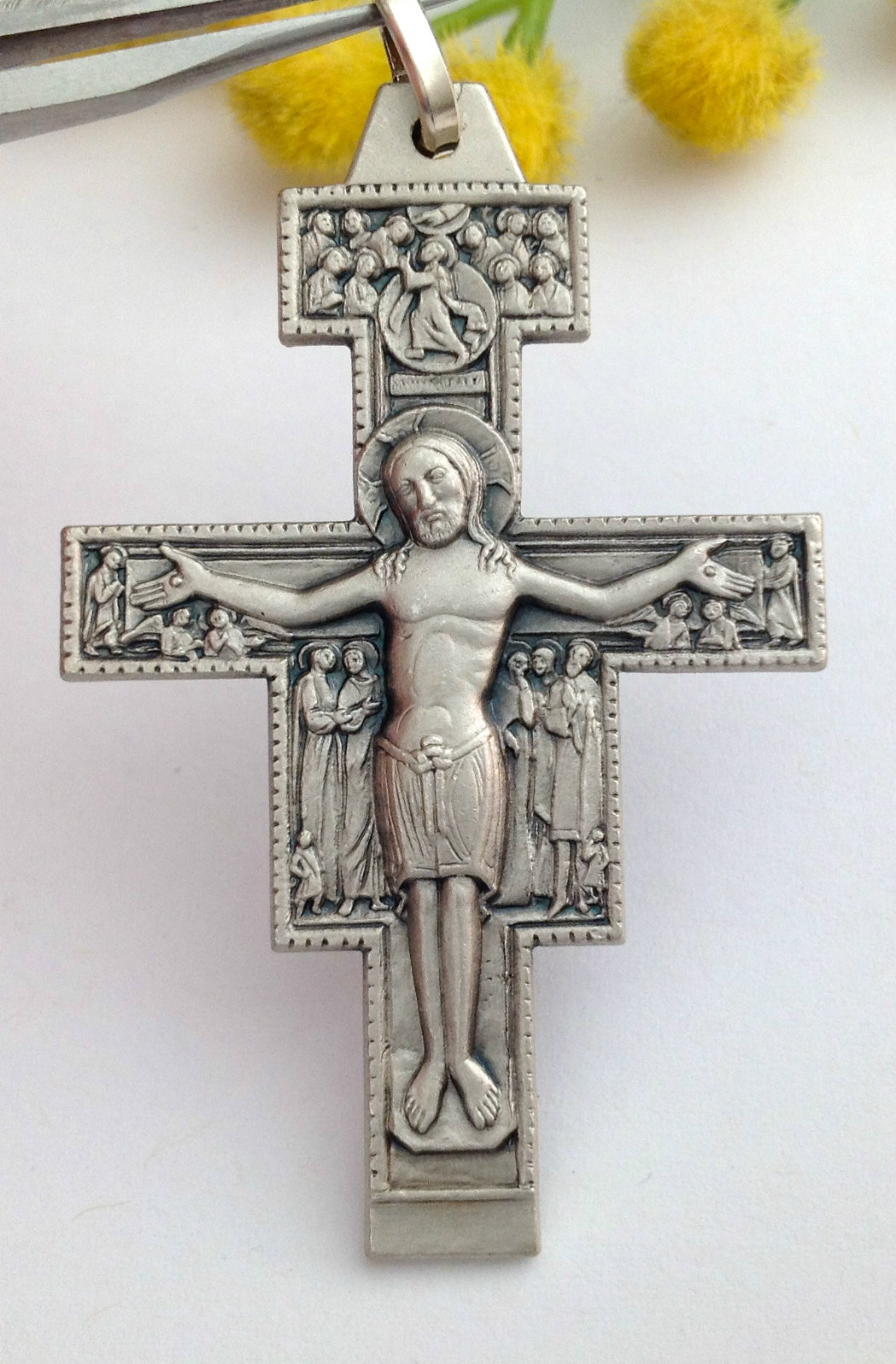 925 STERLING SILVER SAINT DAMIANO CRUCIFIX FROM ASSISI ITALIAN