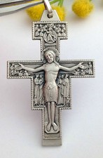 925 STERLING SILVER "SAINT DAMIANO CRUCIFIX" FROM ASSISI - ITALIAN MASTERPIECE
